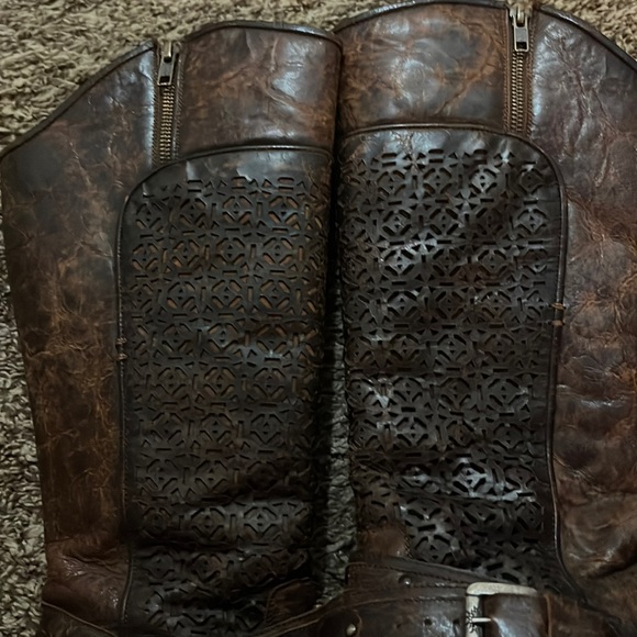 Corral Boots with Silver stud & Lattice details, full zip - Picture 5 of 11